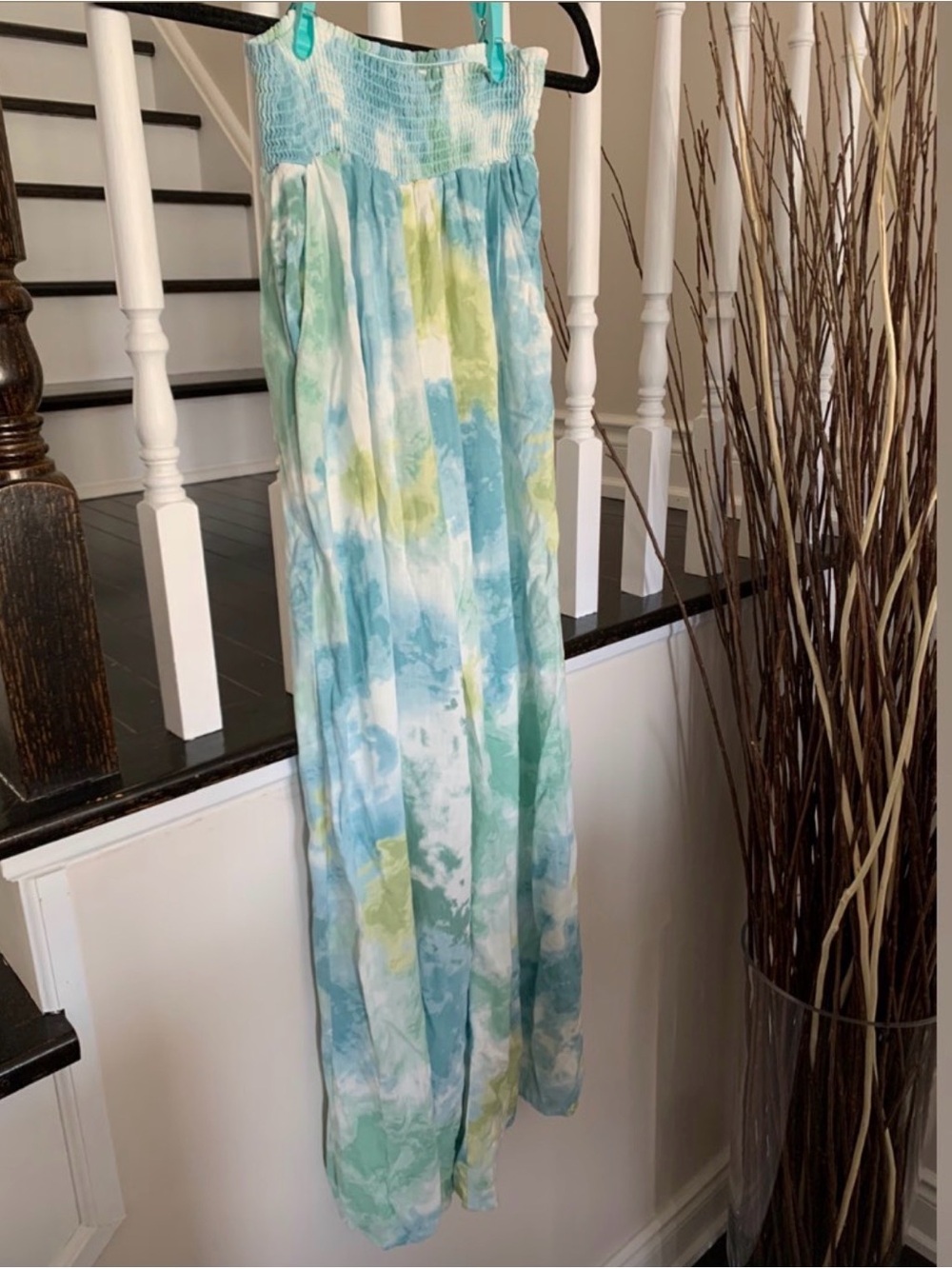 Women's Tie-Dye Pants - Blue & Green